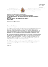 Statement by the Delegation of Canada on situation in Kyrgyzstan