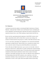 Statement by the Delegation of Norway in response to the report by the High Commissioner on National Minorities, Ambassador Knut Vollebaek