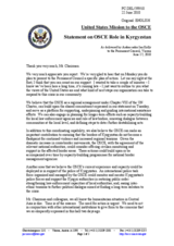 Statement by the Delegation of the United States on situation in Kyrgyzstan