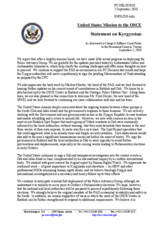 Statement by the Delegation of the United States on the situation in Kyrgyzstan