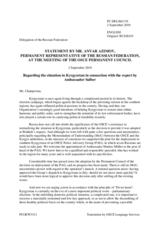 Statement by the Delegation of the Russian Federation on the situation in Kyrgyzstan