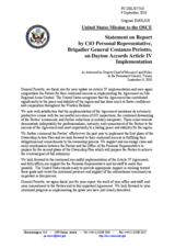 Statement by the Delegation of the United States in response to the report by the Personal Representative of the Chairman-in-Office for Article IV of the Dayton Peace Accords, Brigadier General Costanzo Periotto