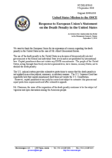 Statement by the Delegation of the United States in response to the statement by the Belgian Presidency of the Council of the European Union on the Death penalty in the United States of America