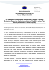 Statement by the Belgian Presidency of the Council of the European Union in response to the report by the Secretary General, Ambassador Marc Perrin de Brichambaut, on the implementation of the 2004 OSCE Action Plan for the promotion of gender equality