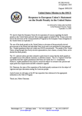 Statement by the Delegation of the United States in response to the statement by the Belgian Presidency of the Council of the European Union on the Death penalty in the United States of America