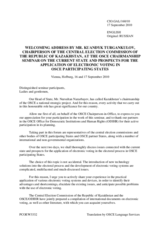 Welcoming Address by Mr. Kuandyk Turgankulov, Chairman of the Central Election Commission, Kazakhstan