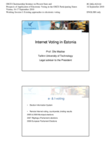 Presentation by Prof. Uelle Madise, Tallinn University of Technology, Legal Adviser to the President, Estonia