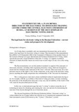 Statement by Mr. A. Ivanchenko. Director of the Electoral Technologies Training Centre Under the Central Election Commission of the Russian Federation