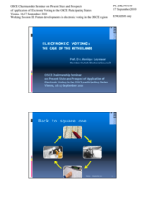 Presentation by Ms. Monique Leyenaar, Member of the Electoral Council of the Netherlands