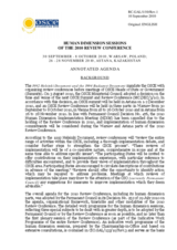 Human Dimension Sessions of the 2010 Review Conference, Annotated Agenda