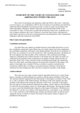 Overview of the Court of Conciliation and Arbitration Within the OSCE