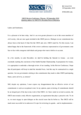 Opening address by OSCE PA President Petros Efthymiou