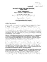 Opening Statement by the Ambassador Fredericka Gregory, Delegation of Canada to the OSCE