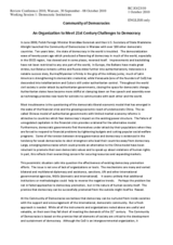 Statement by the Community of Democracies, an Organization to Meet 21st Century Challenges to Democracy