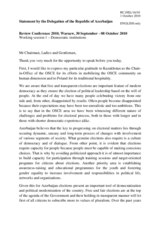 Statement by the Delegation of the Republic of Azerbaijan