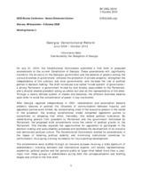 Information Note, Georgia: Constitutional Reform, June 2009 - October 2010