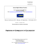 Concerns by the Human Rights Without Frontieres about Freedom of Expression in Kazakhstan