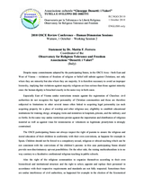 Statement by Dr. Mattia F. Ferrero Coordinator of the Observatory for Religious Tolerance and Freedom Associazione "Dossetti: i Valori"