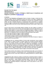 Excerpts from the Report "Broken Promises: Freedom of Religion or Belief Issues in Kazakhstan and Kyrgyzstan"