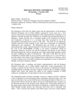 Right of Reply from Monsignor Anthony R. Frontiero, Official of the Pontifical Council for Justice and Peace