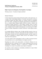 Right of reply by the Delegation of the Republic of Azerbaijan