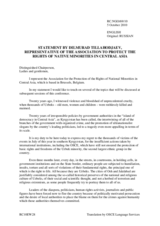 Statement by the Association to protect the rights of native minorities in Central Asia, Dilmurad Tillahodjaev