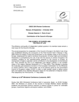 Contribution of the Council of Europe on Rule of Law