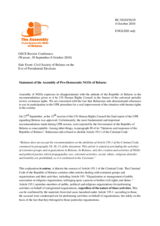 Statement of the Assembly of Pro-Democratic NGOs of Belarus