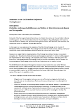 Protection and respect of Witnesses and Victims in War Crime Cases in Bosnia and Herzegovina