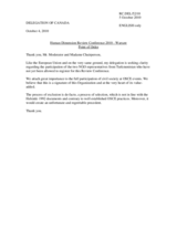 Point of Order by the Delegation of Canada