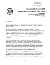 Point of Order: NGO Access to the Review Conference