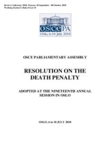Resolution on the Death Penalty Adopted at the Nineteenth Annual Session in Oslo