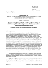Statement by the Delegation of the Republic of Tajikistan
