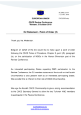 Point of Order by the European Union