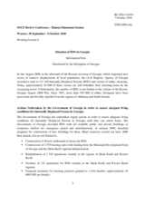 Situation of IDPs in Georgia, Information Note, Distributed by the Delegation of Georgia