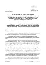 Statement by Dr. Angelo Di Caprio, Italian Ministry of Interior