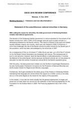 Statement of the autochthonous national minorities in Germany