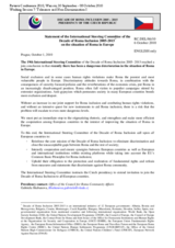 Statement of the International Steering Committee of the Inclusion 2005-2015 on the situation of Roma in Europe