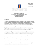 Statement by Delegation of Norway to the OSCE