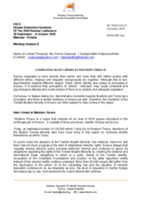 Combating Hate Crimes in Western Thrace