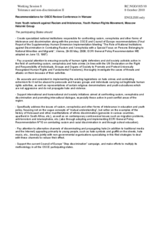 Recommendations for OSCE Review Conference in Warsaw from Youth network against Racism and Intolerance, Youth Human Rights Movement, Moscow Helsinki Group