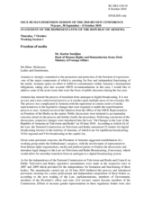 Statement by Ms. Karine Soudjian, Head of Human Rights and Humanitarian Issues Desk, Ministry of Foreign Affairs