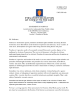 Statement by the Delegation of Norway to the OSCE