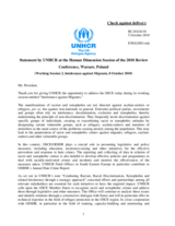 Statement by UNHCR at the Human Dimension Session