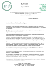 Statement by the Justice Paix Liberte Monde