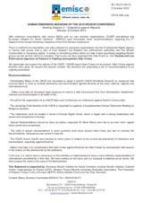 Statement by the COJEP International and European Initiative for Social Cohesion - EMISCO