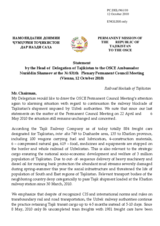 Statement by the Delegation of Tajikistan on the rail dispute between Tajikistan and Uzbekistan
