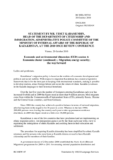 Statement by Mr. Yeset Karamendin, Head of Migration Division, Ministry of Internal Affairs