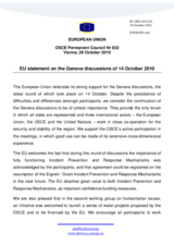 Statement by the Belgian Presidency of the Council of the European Union on the 13th round of the Geneva Discussions on Security and Stability in the South Caucasus, held in Geneva, Switzerland, on 14 October 2010