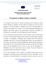 Statement by the Belgian Presidency of the Council of the European Union on the media freedom in Tajikistan